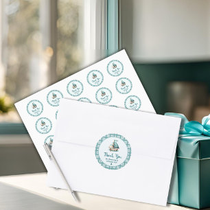 "Oh, Baby" Nautical Thank You Sticker Sailboat