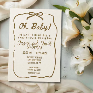 Oh Baby Neutral Baby Shower Invitation