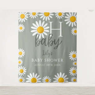 Oh Baby Neutral Daisy Baby Shower Photo Backdrop