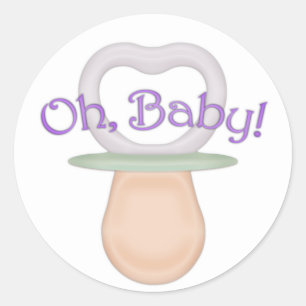 Oh, Baby! Pacifier Design Classic Round Sticker