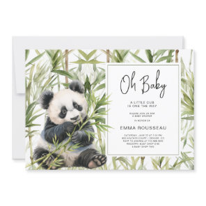 Oh Baby Panda Bear Bamboo Baby Shower Invitation
