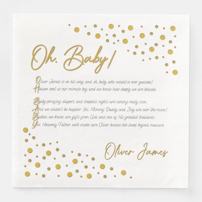 Oh Baby Paper Napkin (Front)