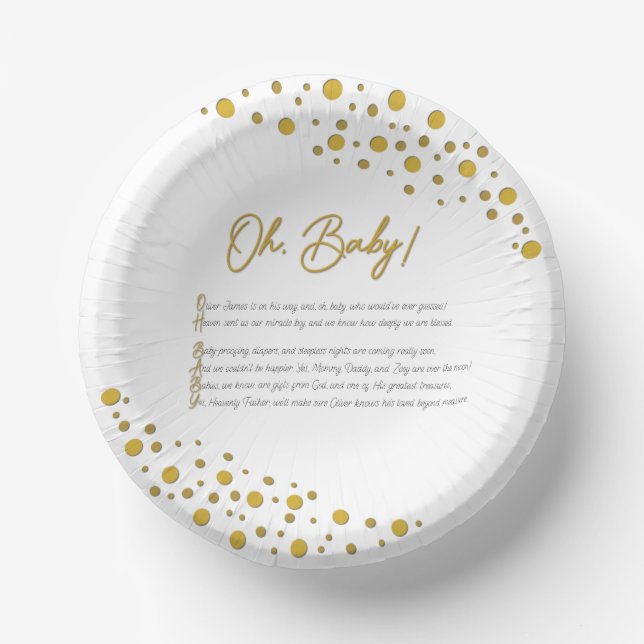 Oh Baby Paper Plate Paper Bowls (Front)