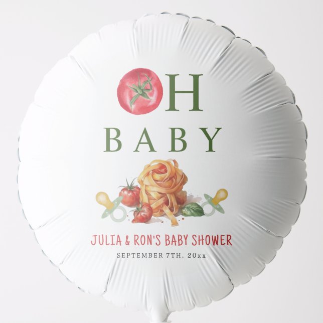 Oh Baby Pasta & Pacifiers Baby Shower Balloon (Front)