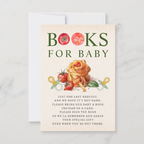 Oh Baby Pasta  Pacifiers Baby Shower Book Request Invitation