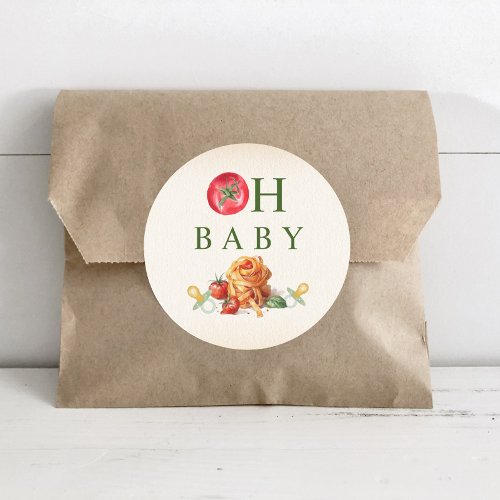 Oh Baby Pasta  Pacifiers Baby Shower Classic Round Sticker