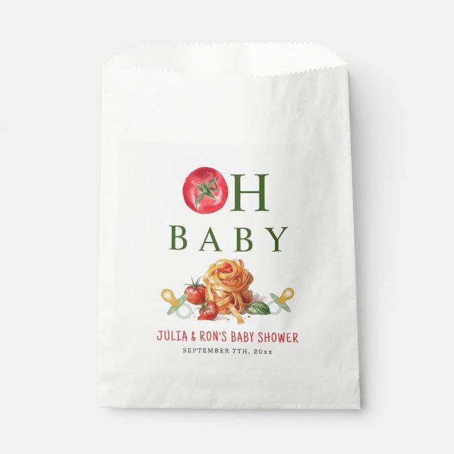 Oh Baby Pasta & Pacifiers Baby Shower Favor Bag (Front)
