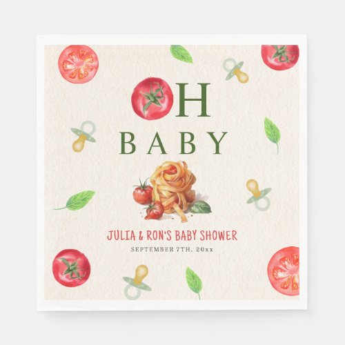 Oh Baby Pasta  Pacifiers Baby Shower Napkins