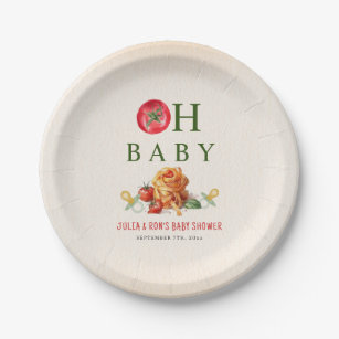 Oh Baby Pasta & Pacifiers Baby Shower Paper Plates