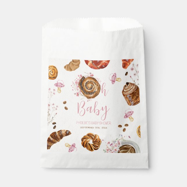Oh Baby Pastries + Pacifiers Girl Baby Shower Favor Bag (Front)