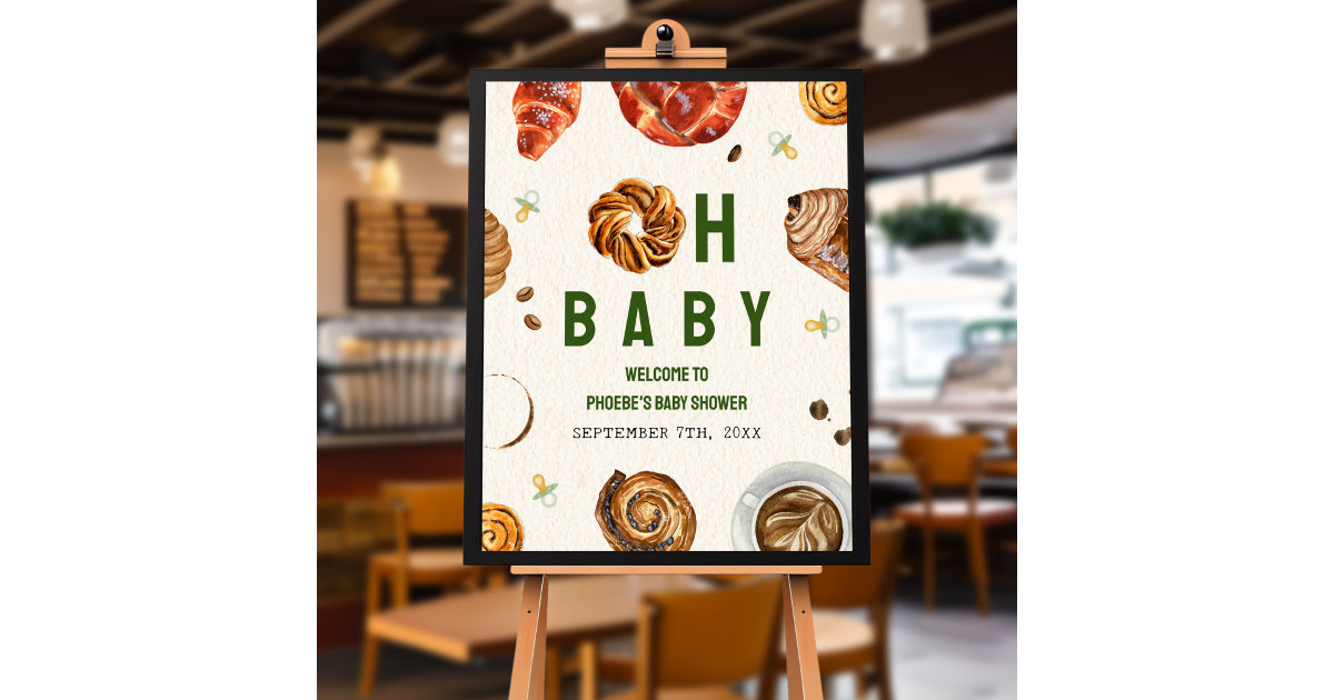Oh Baby Pastries + Pacifiers Neutral Baby Shower Foam Board Zazzle