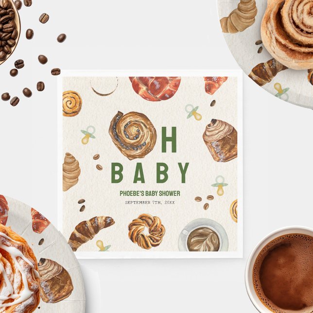 Oh Baby Pastries + Pacifiers Neutral Baby Shower Napkins (Creator Uploaded)