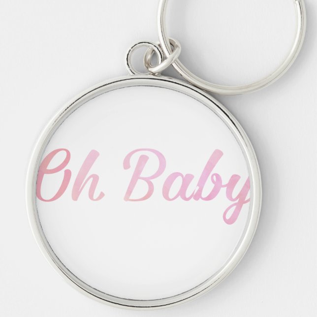 Oh Baby Personalize This Pink Girly Girl Keychain (Front)