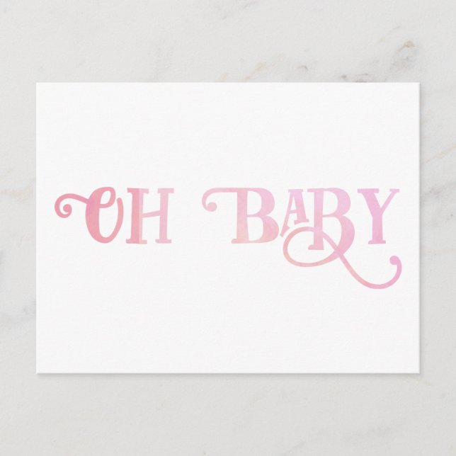 Oh Baby Personalize This Pink Girly Girl Postcard (Front)