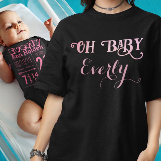 Oh Baby Personalized Pink Girly Girl Baby Bodysuit (Creator Uploaded)