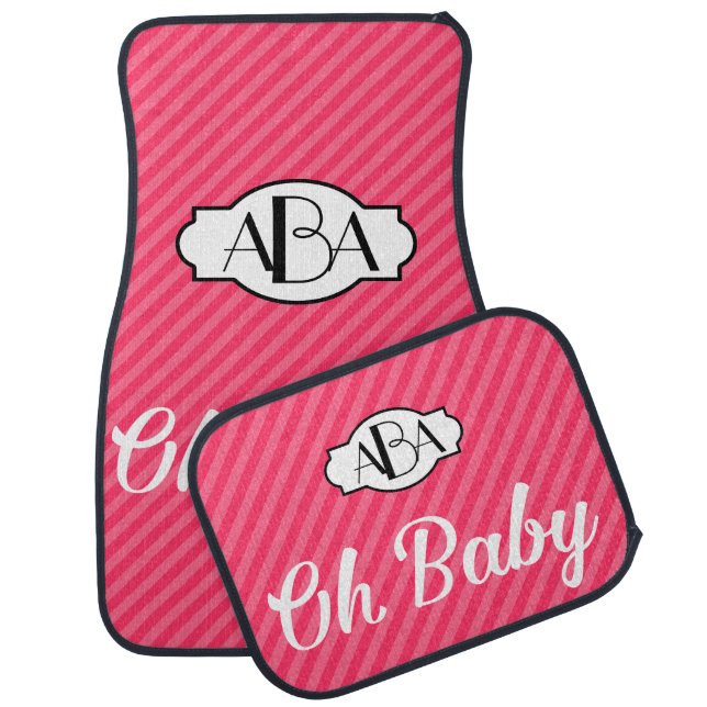 Oh Baby Personalized Pink Girly Girl Car Floor Mat (Set)