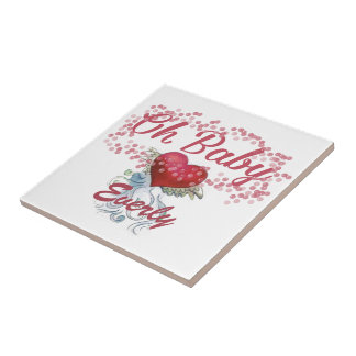 Oh Baby Personalized Pink Girly Girl Ceramic Tile