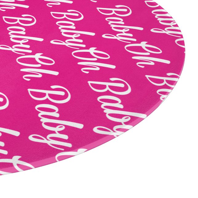 Oh Baby Personalized Pink Girly Girl Cutting Board (Corner)