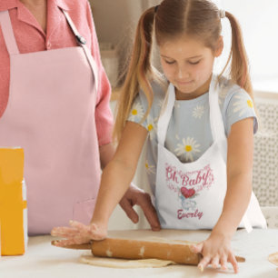 Oh Baby Personalized Pink Girly Girl Kids' Apron