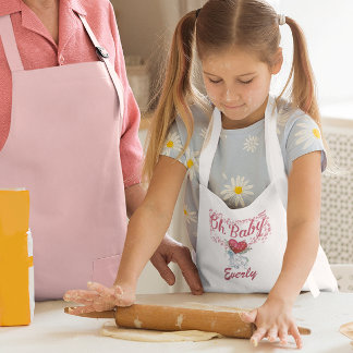 Oh Baby Personalized Pink Girly Girl Kids' Apron