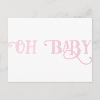 Oh Baby Personalized Pink Girly Girl Postcard