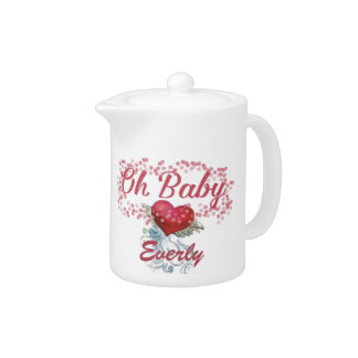 Oh Baby Personalized Pink Girly Girl Teapot