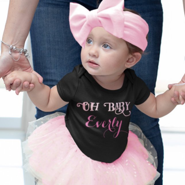 Oh Baby Personalized Pink Girly Girl Toddler T-shirt (Creator Uploaded)