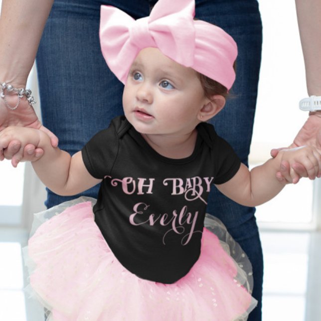 Oh Baby Personalized Pink Girly Girl Toddler T-shirt (Creator Uploaded)