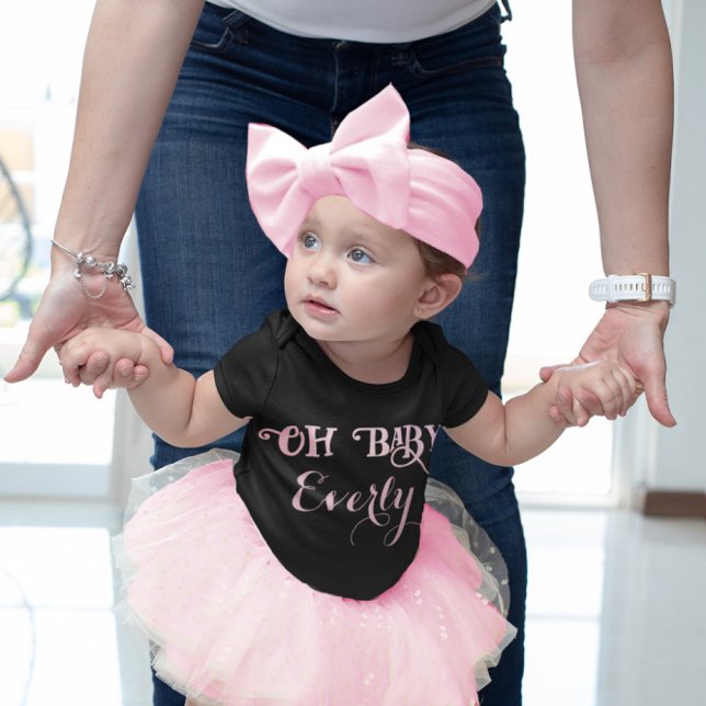 Oh Baby Personalized Pink Girly Girl Toddler T-shirt (Creator Uploaded)
