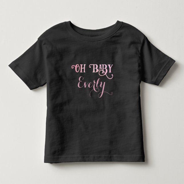 Oh Baby Personalized Pink Girly Girl Toddler T-shirt (Front)