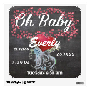 Oh Baby Personalized Pink Girly Girl Wall Sticker