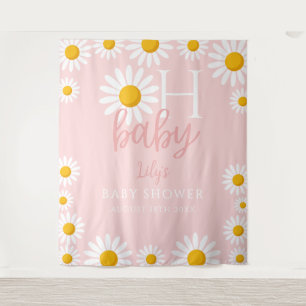 Oh Baby Pink Daisy Baby Shower Photo Backdrop