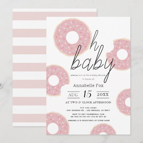 Oh Baby Pink Donut Girl Baby Shower