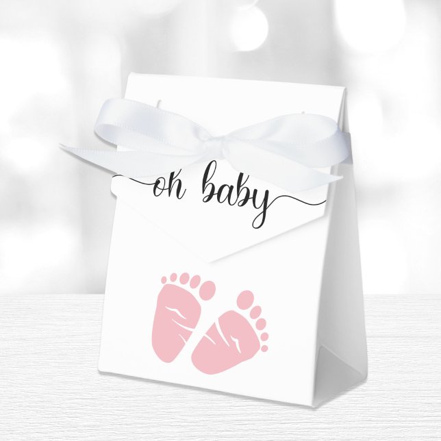 Oh Baby Pink Feet Baby Girl Shower Favor Boxes (Creator Uploaded)