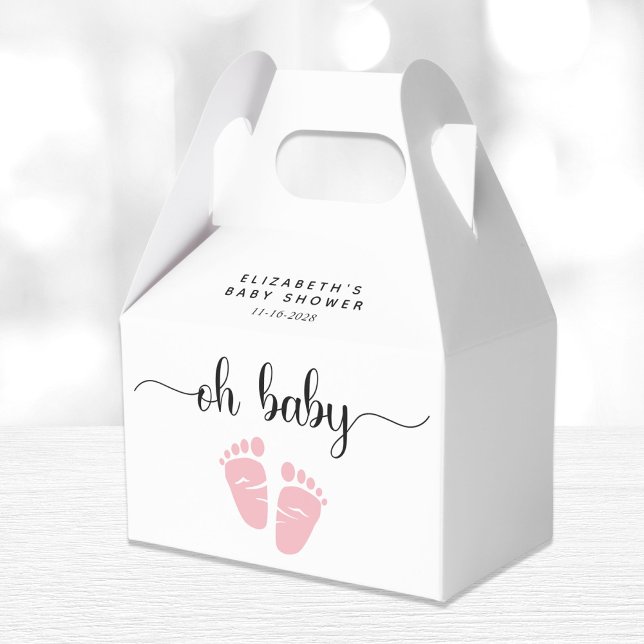 Oh Baby Pink Feet Baby Girl Shower Favor Boxes (Creator Uploaded)