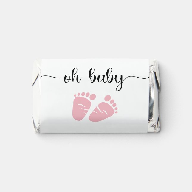 Oh Baby Pink Feet Baby Girl Shower  Hershey's Miniatures (Front)