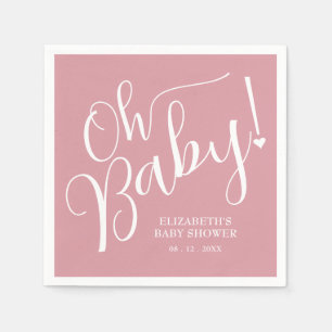 Oh Baby! Pink Girl Baby Shower Napkins