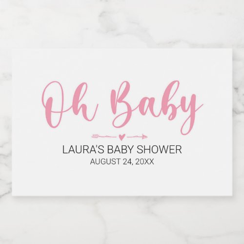 Oh Baby Pink Mini Sparkling Wine Bottle Label