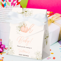 Oh Baby pink pumpkin floral chic baby shower Favor Boxes