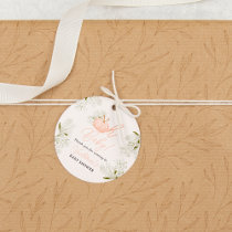 Oh Baby pink pumpkin floral chic baby shower Favor Tags