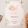 Oh Baby pink pumpkin floral girl baby shower Poster