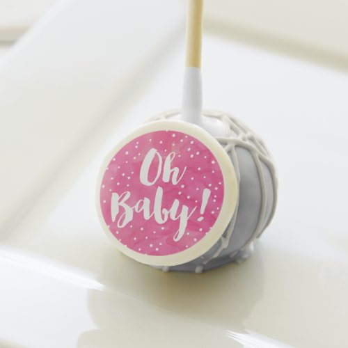 Oh Baby Pink Watercolor Baby Shower Cake Pops