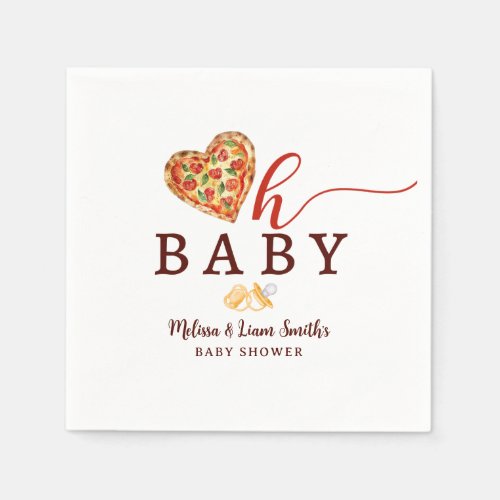 Oh Baby Pizza and Pacifiers Baby Shower Napkins