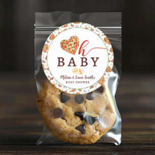 Oh Baby Pizza Baby Shower Favor Stickers 