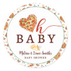Oh Baby Pizza Baby Shower Favor Stickers 