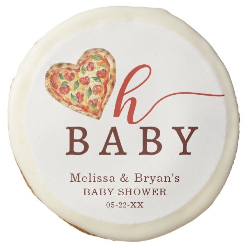 Oh Baby Pizza Baby Shower Favor Sugar Cookie