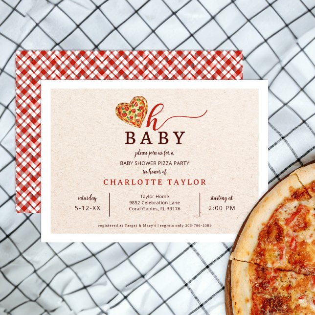 Oh Baby Pizza Baby Shower Invitation – Fun Food-Th (Oh Baby Pizza Baby Shower Invitation)