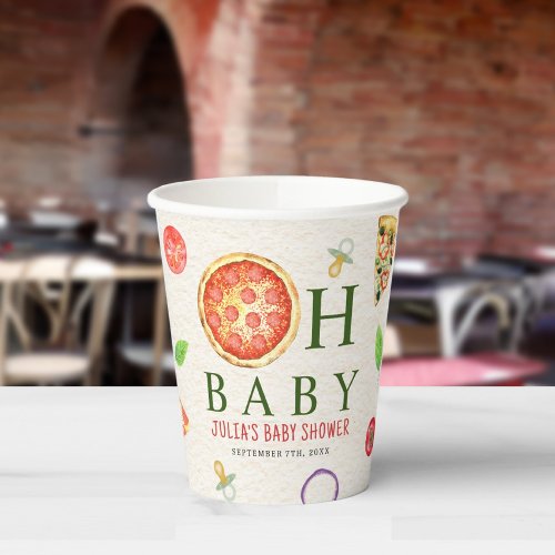 Oh Baby Pizza  Pacifiers Baby Shower Paper Cups