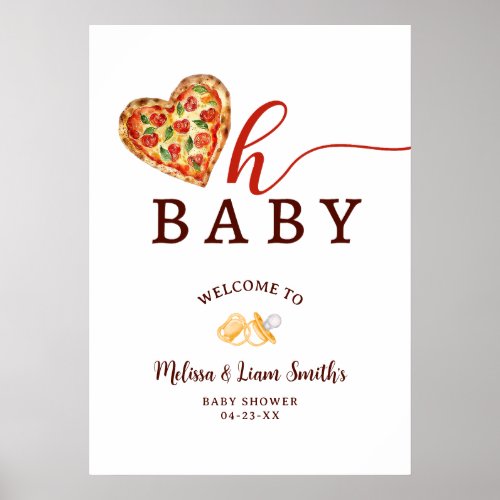 Oh Baby Pizza  Pacifiers Baby Shower Welcome Sign