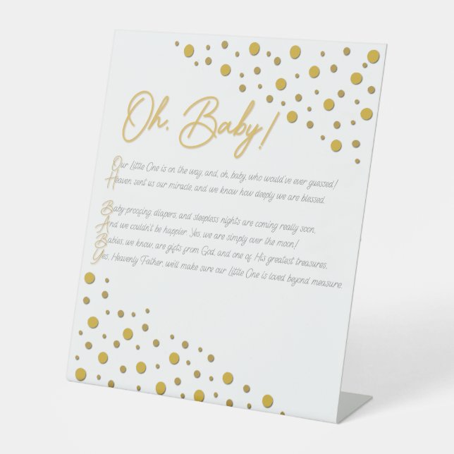 Oh, Baby! Plastic Pedestal Sign (Front)